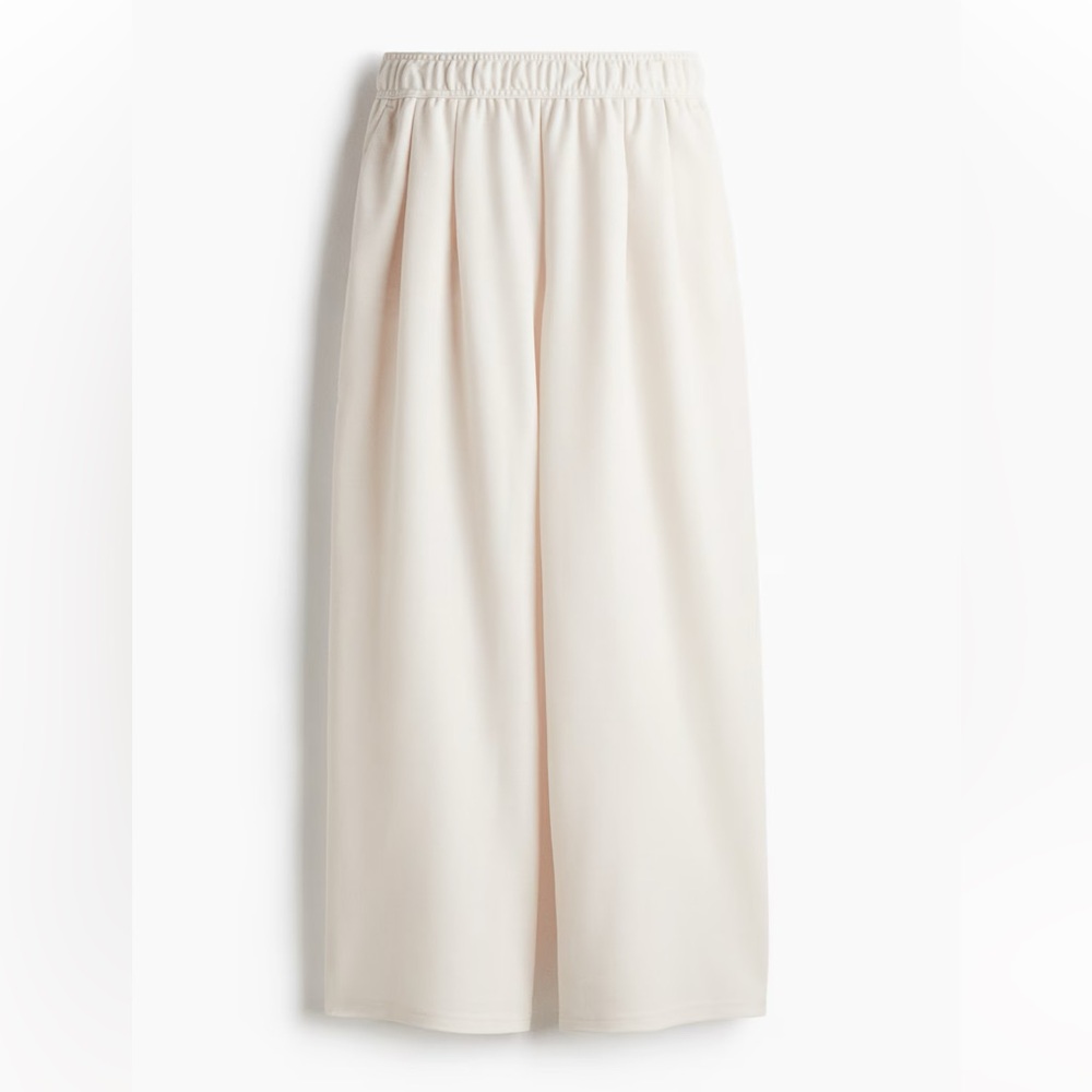 NWT H&M Elastic Waist White Wide Leg Pants